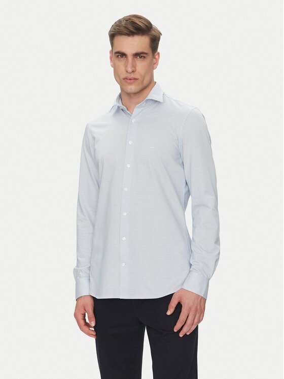Michael Kors Cămașă MK0DS01555 Albastru celest Slim Fit