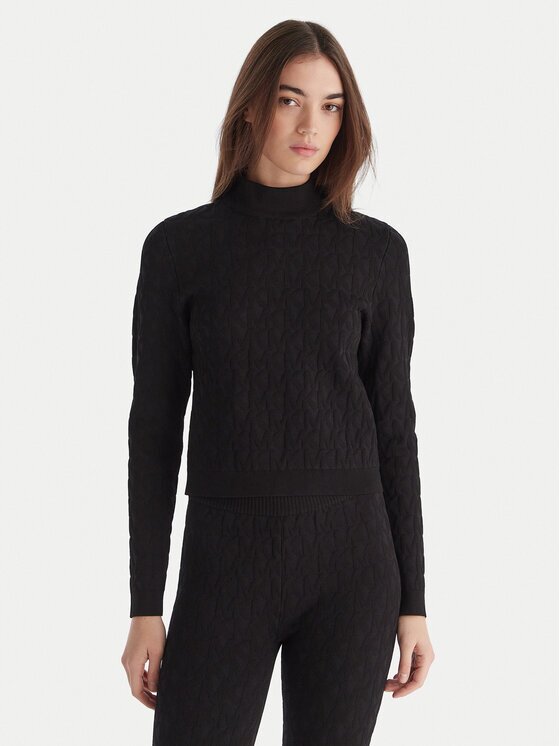 Michael Michael Kors Bluză cu gât MF5619YJWV Slim Fit