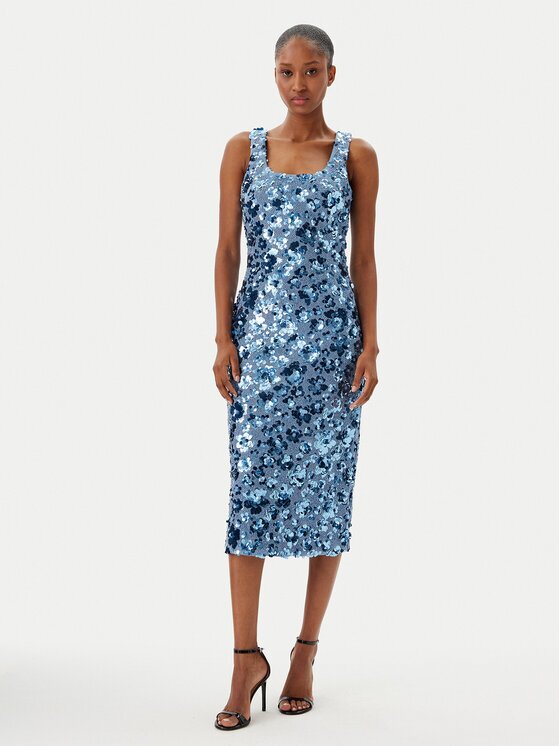 Michael Michael Kors Rochie cocktail MS5830EHHS Albastru celest Slim Fit