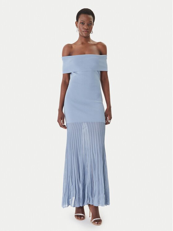 Michael Michael Kors Rochie tricotată MS683HGBFD Albastru celest Slim Fit