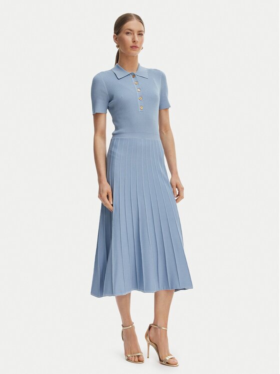 Michael Michael Kors Rochie tricotată MT5834F33D Albastru celest Regular Fit