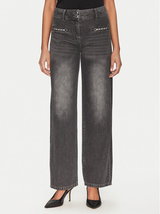 Morgan Blugi 251-PELI Gri Wide Leg