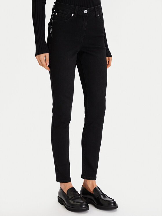 Morgan Blugi 252-PAVI Negru Slim Fit