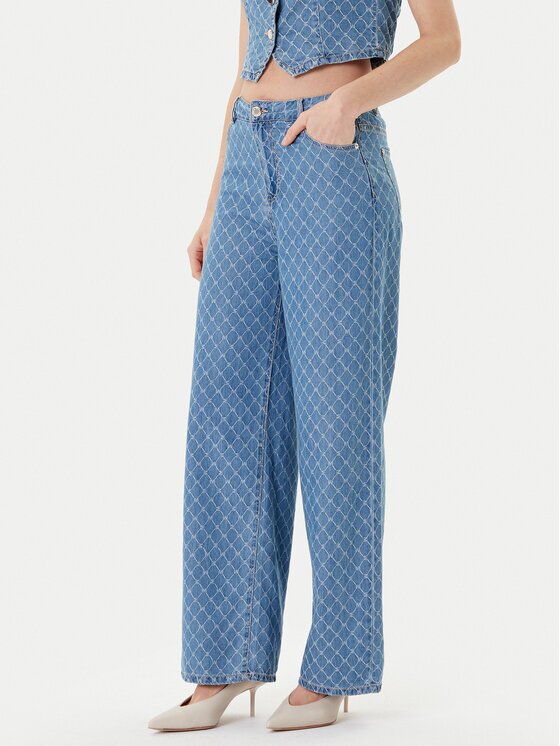 Morgan Blugi 252-PSTEL Albastru Wide Leg