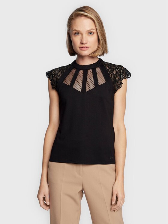 Morgan Bluză 222-DEMANE Negru Regular Fit