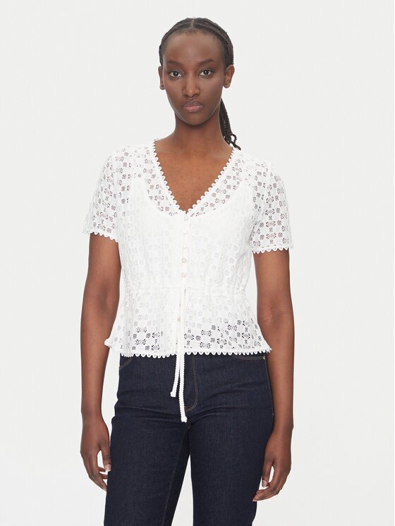 Morgan Bluză 231-DATE Alb Slim Fit