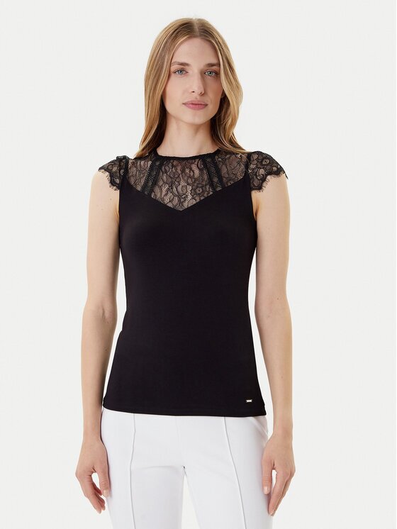 Morgan Bluză 232-DGIULIA Negru Slim Fit