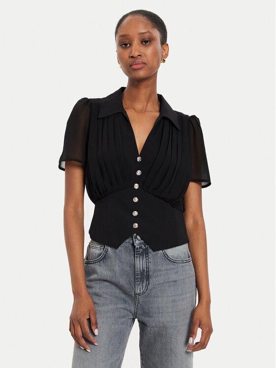 Morgan Bluză 242-OPLIA Negru Regular Fit