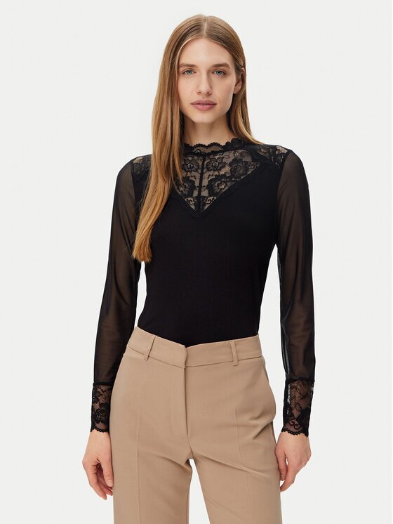 Morgan Bluză 251-TIAMO Negru Slim Fit