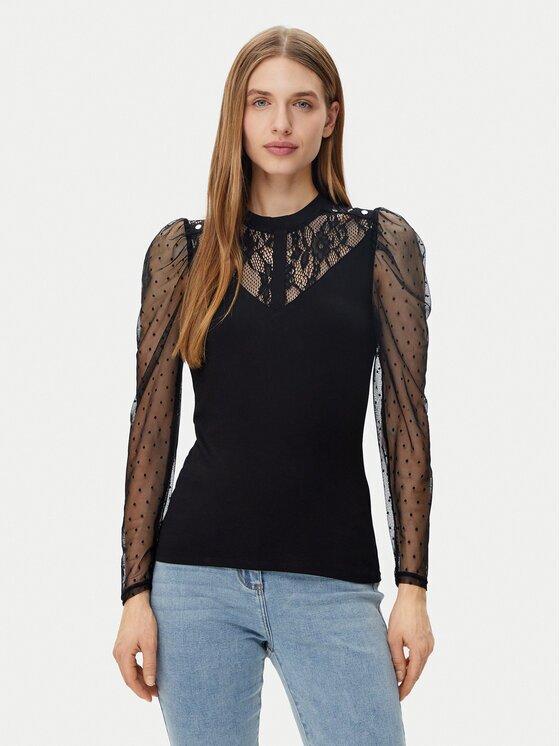 Morgan Bluză 251-TSAGE Negru Regular Fit