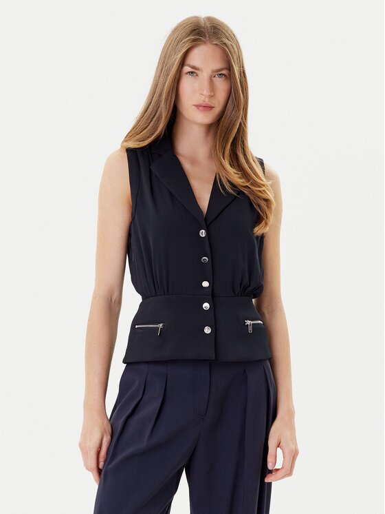 Morgan Bluză 252-COZIP Bleumarin Slim Fit
