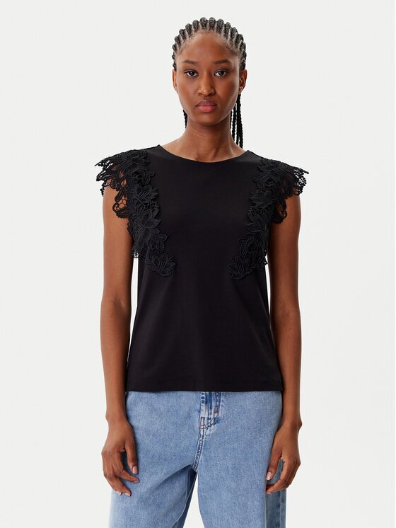 Morgan Bluză 252-DFLOWER Negru Regular Fit