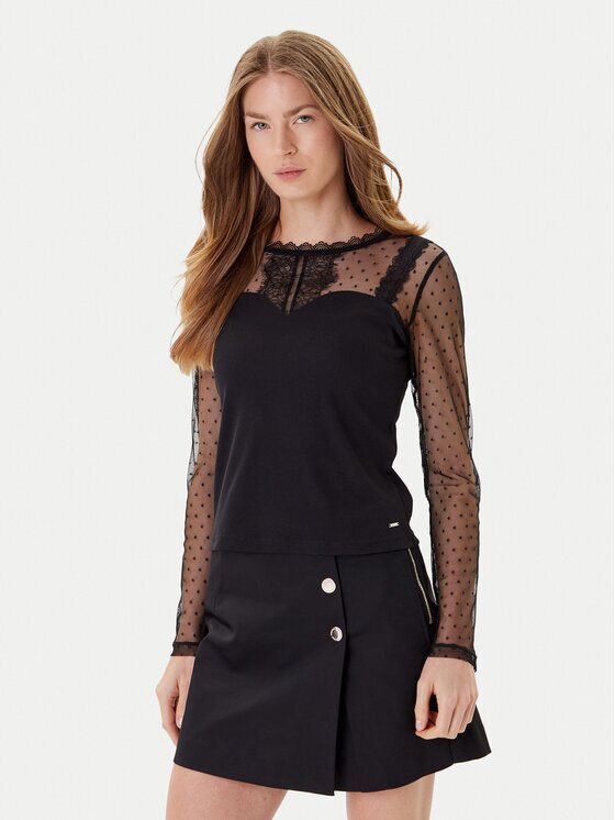 Morgan Bluză 252-TIPO 979 Negru Slim Fit