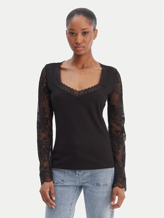 Morgan Bluză 261-TANKA Negru Slim Fit