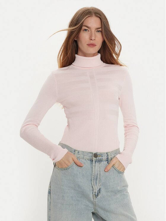 Morgan Bluză cu gât 132-MENTOS.M Roz Slim Fit