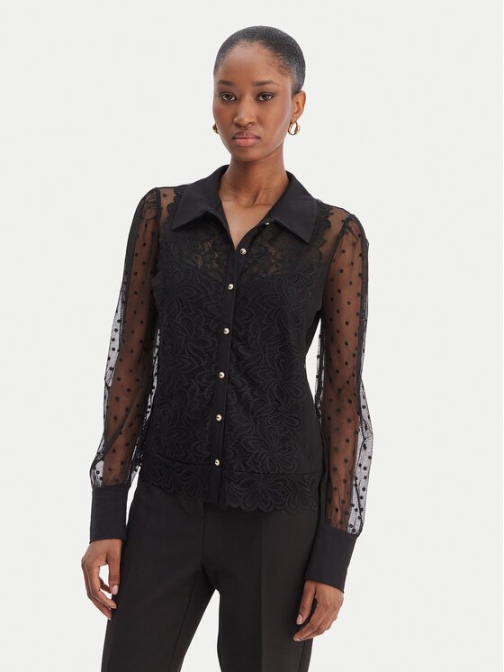 Morgan Cămașă 261-TMUSIC Negru Regular Fit