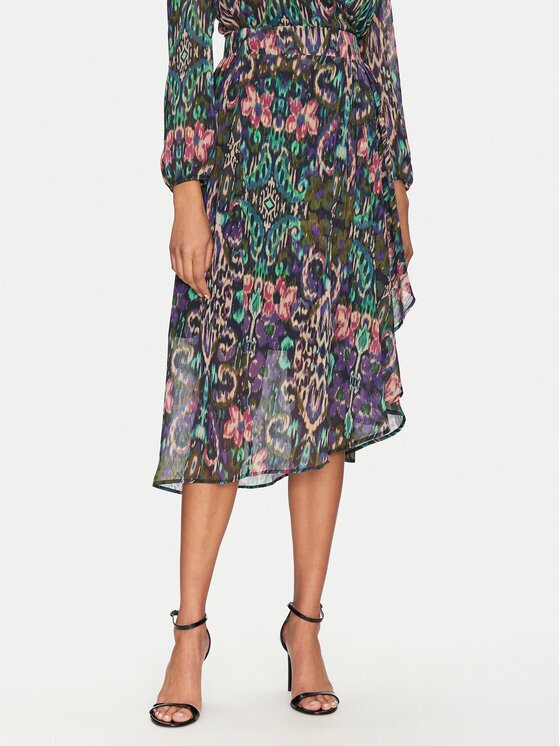 Morgan Fustă midi 251-JARY.F Colorat Regular Fit