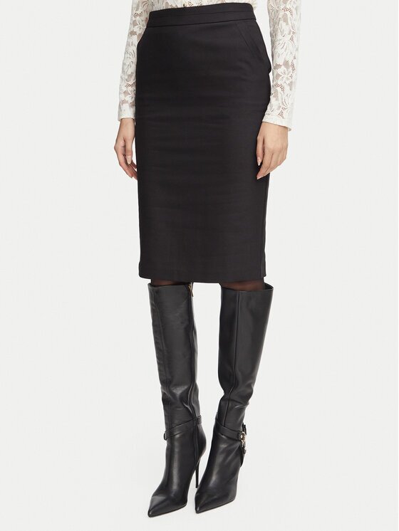 Morgan Fustă tip creion 242-JROSE.F Negru Slim Fit