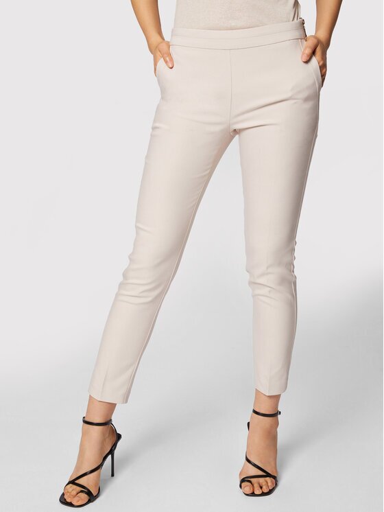 Morgan Pantaloni din material 211-PROSY.F Bej Slim Fit