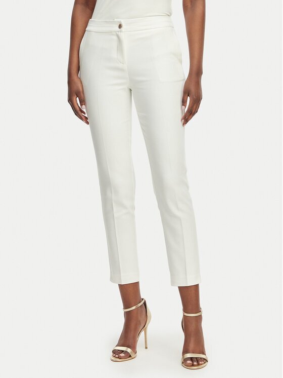 Morgan Pantaloni din material 222-PLIME.F Alb Regular Fit