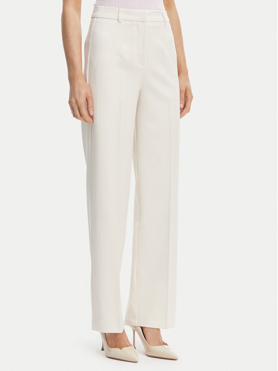 Morgan Pantaloni din material 242-POYA.F Écru Straight Fit