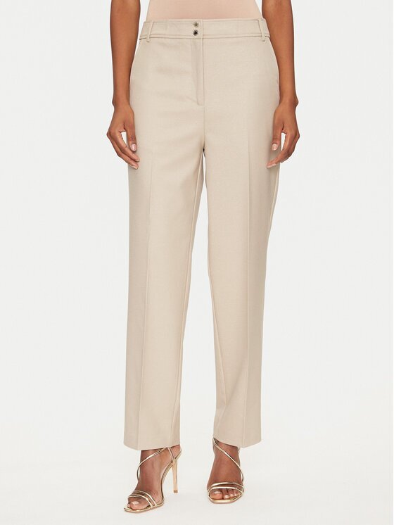Morgan Pantaloni din material 251-PLUX.F Bej Straight Fit