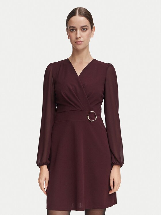 Morgan Rochie cocktail 252-RSONIA Vișiniu Slim Fit