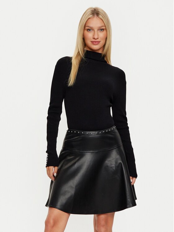 Morgan Rochie tricotată 242-RPEPPER Negru Slim Fit