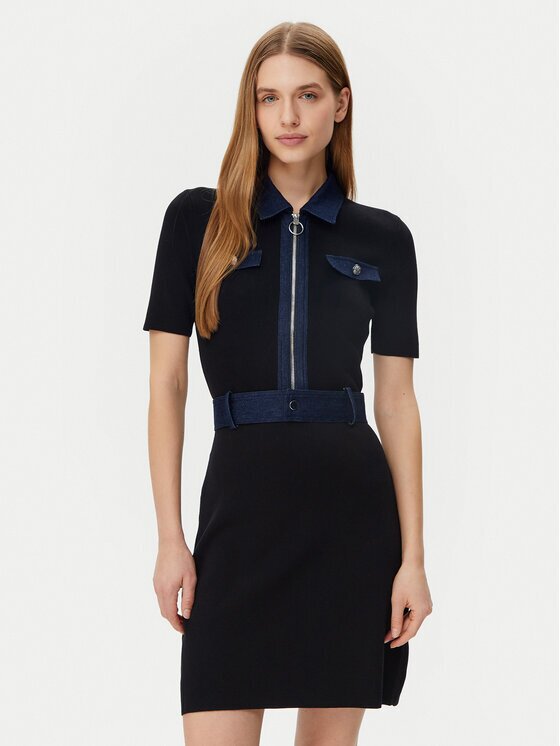 Morgan Rochie tricotată 251-RMJEAN Negru Slim Fit