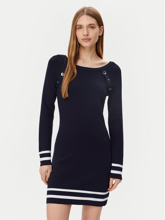 Morgan Rochie tricotată 251-RMVALI Bleumarin Slim Fit