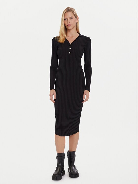 Morgan Rochie tricotată 252-RMEXAS Negru Slim Fit