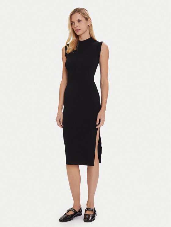 Morgan Rochie tricotată 252-RMLISEA Negru Slim Fit