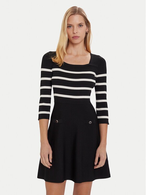 Morgan Rochie tricotată 252-RMPIA Negru Regular Fit