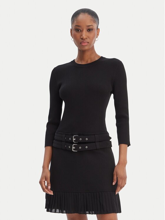 Morgan Rochie tricotată 261-RANOS Negru Slim Fit