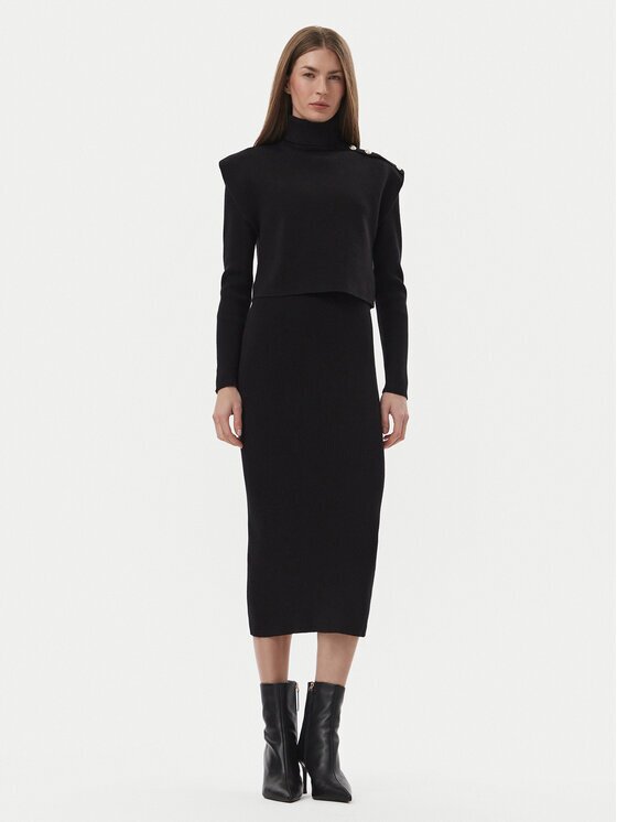 Morgan Rochie tricotată 262-RMILOR Negru Slim Fit