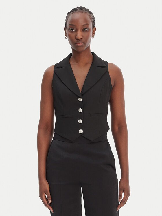 Morgan Vestă elegantă 251-CJANA.F Negru Slim Fit