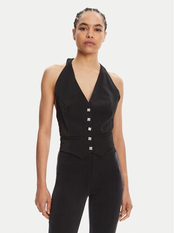 Morgan Vestă elegantă 251-CTEO.F Negru Slim Fit
