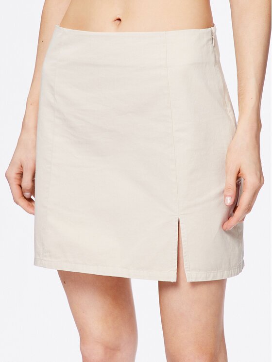 Moss Copenhagen Fustă mini Cyrilla 17258 Écru Slim Fit