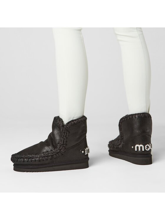 Mou Cizme de zăpadă Eskimo 18 With Rhinestones Logo Negru