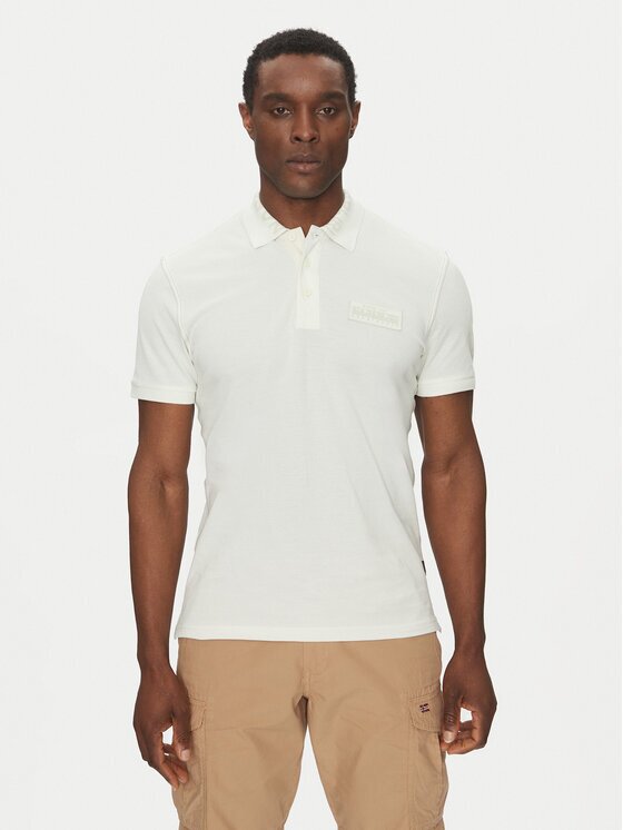 Napapijri Tricou polo E-Amundsen NP0A4IN9 Écru Regular Fit