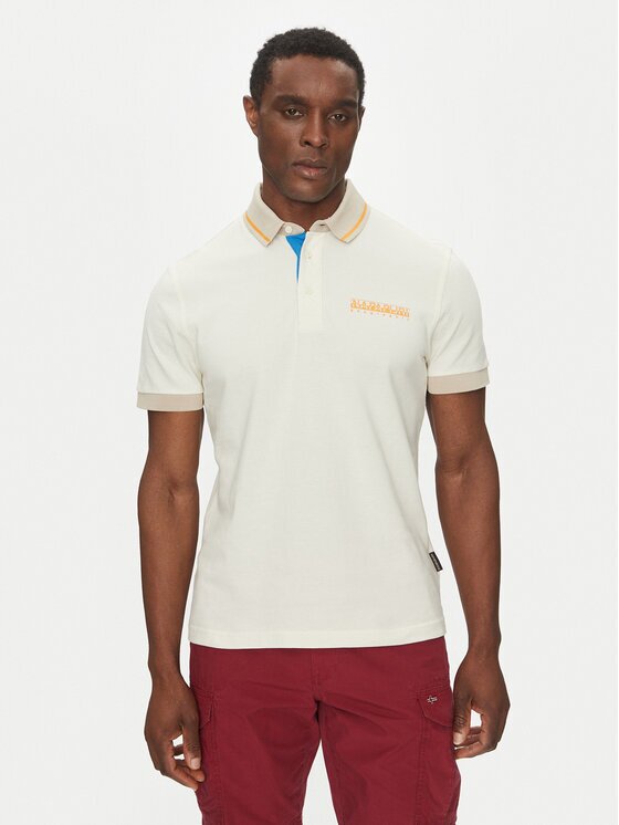 Napapijri Tricou polo E-Zeri NP0A4ID4 Écru Regular Fit