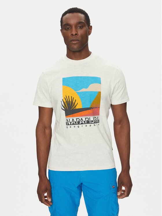 Napapijri Tricou S-Arbia NP0A4IE3 Écru Regular Fit