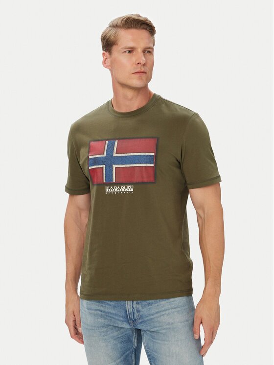 Napapijri Tricou S-Flag Tiki Ss NP0A8A6IG1F1 Regular Fit