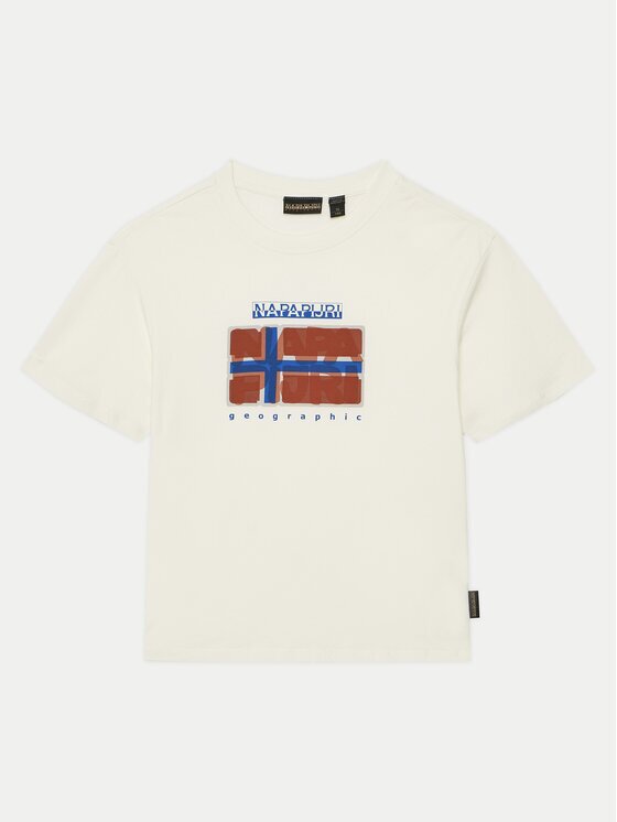 Napapijri Tricou S-Sella NP0A4IGX D Écru Regular Fit