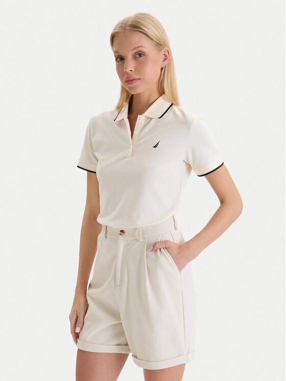 Nautica Tricou polo W126-NALPO-1008-02X Écru Regular Fit