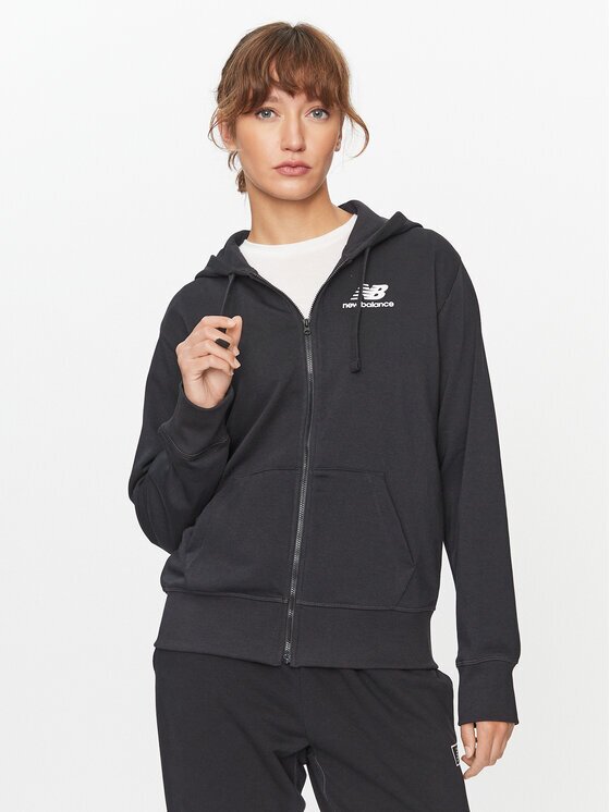New Balance Bluză NB Essentials Stacked Logo Full Zip Hoodie WJ31530 Regular Fit