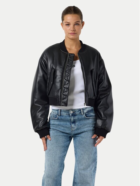 Noisy May Geacă din imitație de piele Eileen 27032426 Relaxed Fit