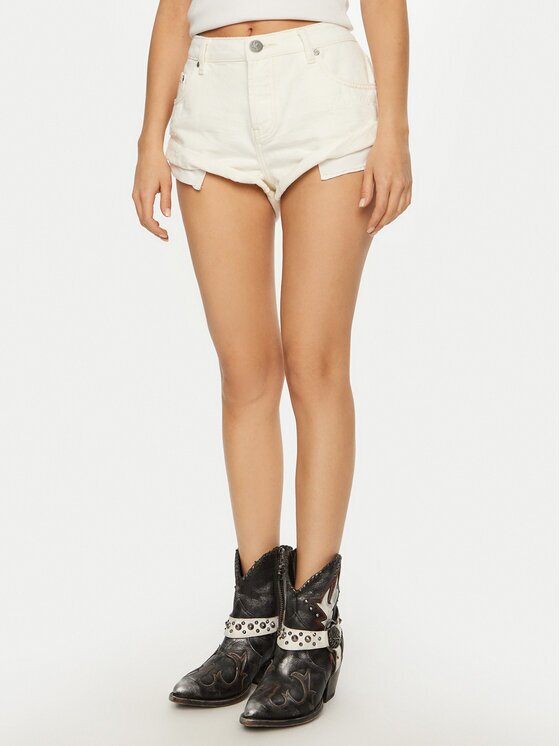 ONE TEASPOON Pantaloni scurți de blugi Bandits 26804 Écru Regular Fit