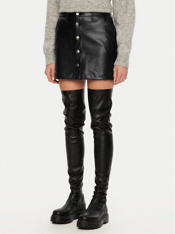 Only Fustă din imitație de piele Amazing 15331876 Slim Fit