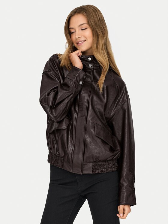 Only Geacă din imitație de piele Julia 15373024 Loose Fit